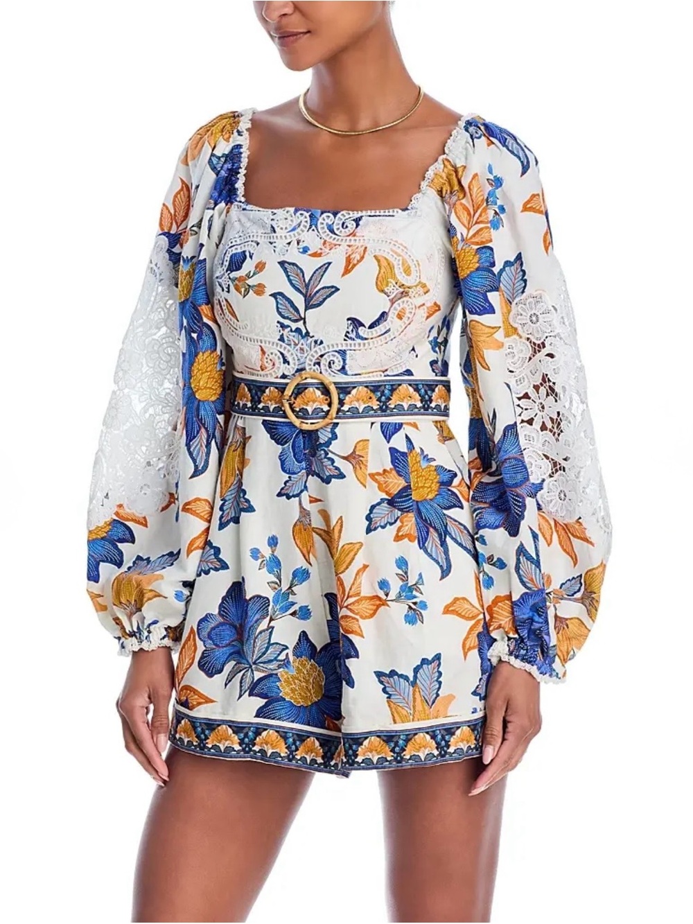 NWT FARM Rio Off White summer flowers Lenzing Ecovero Ecoflax Romper